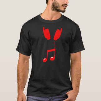 hoofdtelefoon rood t-shirt
