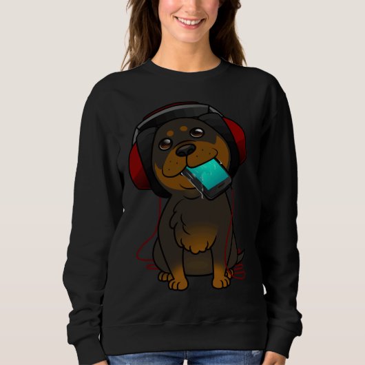 Hoofdtelefoon Rottweiler Pup Trui (Voorkant)