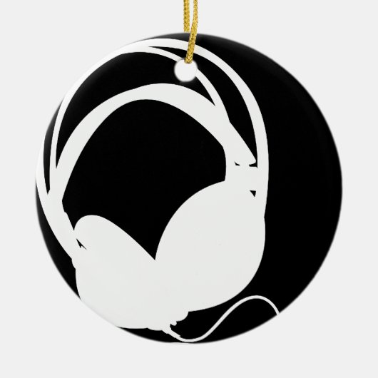 Hoofdtelefoon Silhouette Ornament (Voorkant)