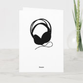 Hoofdtelefoon Silhouette Wenskaart Kaart (Achterkant)