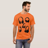 Hoofdtelefoon Silhouetten Pop Art T-shirt (Voorkant volledig)