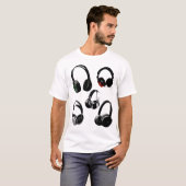 Hoofdtelefoon Silhouetten Pop Art T-shirt (Voorkant volledig)