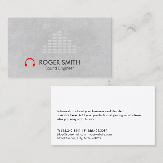 Hoofdtelefoon Sound Engineer Producer Visitekaartje (Voorkant / Achterkant)