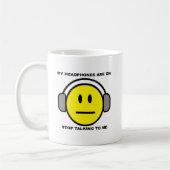 Hoofdtelefoon Stop met praten Funny Mug Koffiemok (Links)