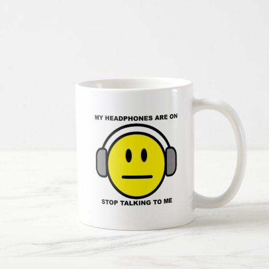 Hoofdtelefoon Stop met praten Funny Mug Koffiemok (Rechts)