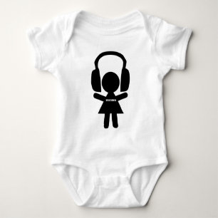 Hoofdtelefoon Techno-muziek Romper