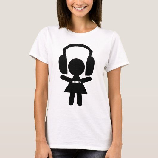 Hoofdtelefoon Techno-muziek T-shirt (Voorkant)