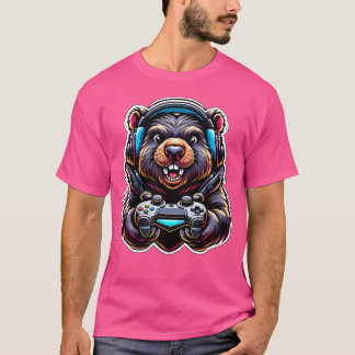 Hoofdtelefoon Videospel Wombat Gaming T-shirt