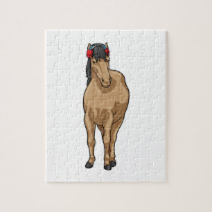 Hoofdtelefoon voor paardenmuziek legpuzzel