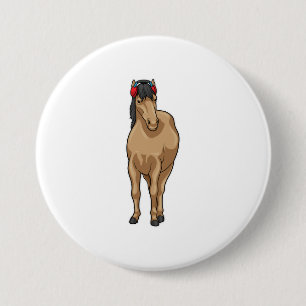 Hoofdtelefoon voor paardenmuziek ronde button 7,6 cm