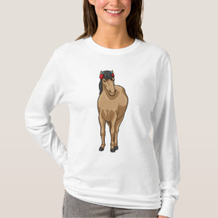 Hoofdtelefoon voor paardenmuziek t-shirt