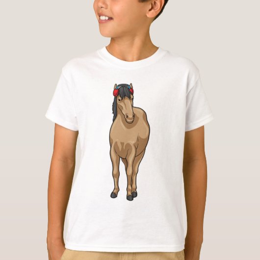 Hoofdtelefoon voor paardenmuziek t-shirt (Voorkant)