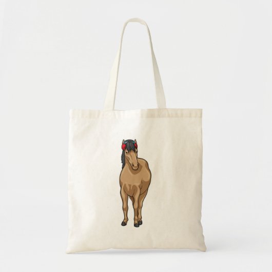 Hoofdtelefoon voor paardenmuziek tote bag (Voorkant)