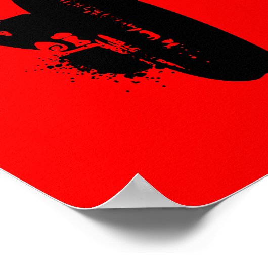 Hoofdtelefoon Zwarte Stencil Grafisch Poster Onder (Hoek)