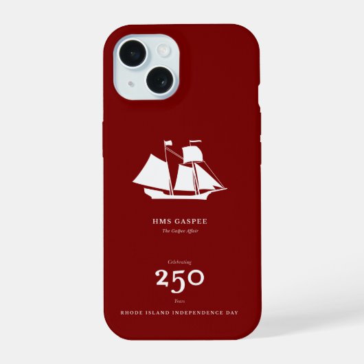 Hoofdtelefoonhoes — HMS Gaspee iPhone 15 Case (Achterkant)