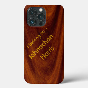Hoofdtelefoonhoes - Houtstructuur met naam Case-Mate iPhone Case