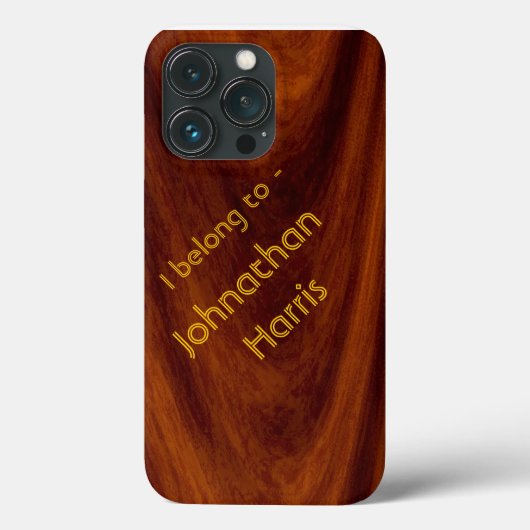 Hoofdtelefoonhoes - Houtstructuur met naam Case-Mate iPhone Case (Achterkant)