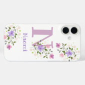 Hoofdtelefoonhoes Initial Plus Naam & Bloem Ontwer Case-Mate iPhone Case (Achterkant (horizontaal))