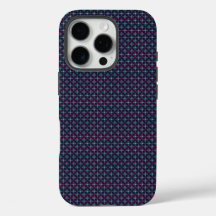 Hoofdtelefoonhoes met een blauw en roze geometrisc