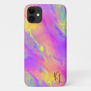 Hoofdtelefoonhoes met neonstroom en persoonlijke a Case-Mate iPhone case