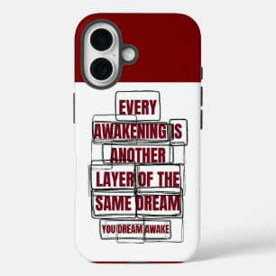 Hoofdtelefoonhoesje 'Droom wakker' iPhone 16 Hoesje