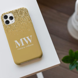 Hoofdtelefoonhoesje Goud Glitter Elegant Schrift Case-Mate iPhone Case