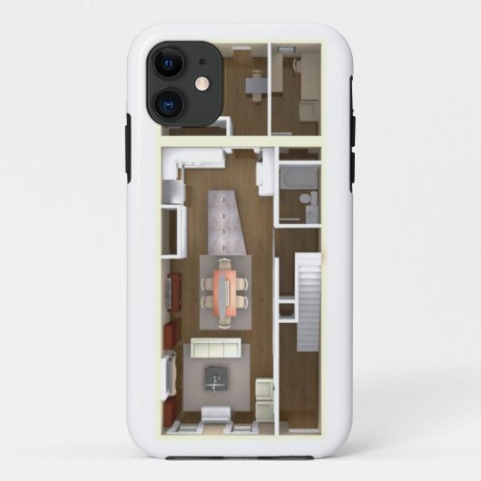 Hoofdtelefoonhoesje met architectonisch plattegron Case-Mate iPhone case (Achterkant)
