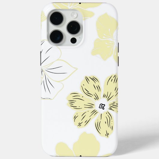 Hoofdtelefoonhoesje met gele bloem Case-Mate iPhone case (Achterkant)