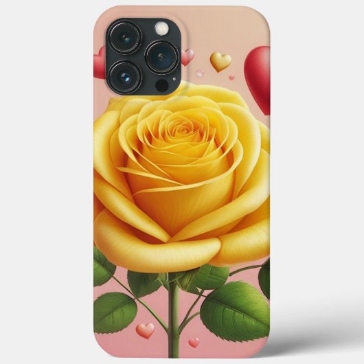 Hoofdtelefoonhoesje met gele roos Case-Mate iPhone case (Achterkant)