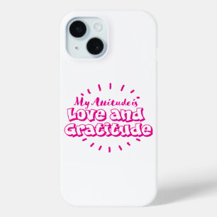 Hoofdtelefoonhoesje met liefde en dankbaarheid iPhone 15 case