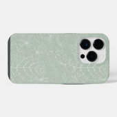 Hoofdtelefoonhoesjes iphone 14 pro met bladontwerp hoesje (Achterkant horizontaal)