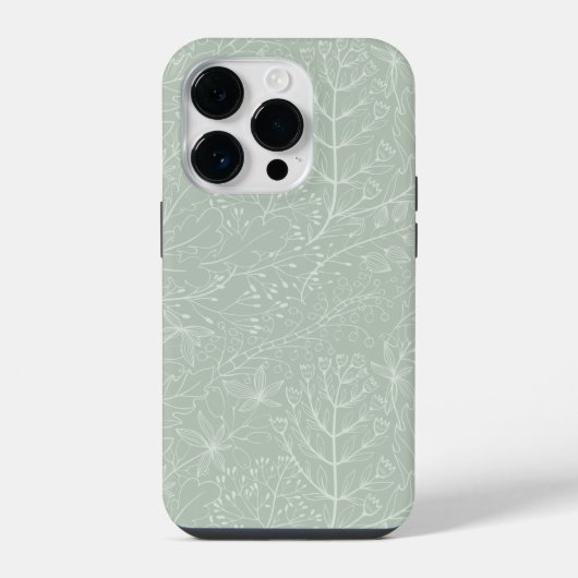 Hoofdtelefoonhoesjes iphone 14 pro met bladontwerp hoesje (Achterkant)