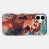 Hoofdtelefoonhoesjes met zingende dame iPhone hoesje (Achterkant horizontaal)
