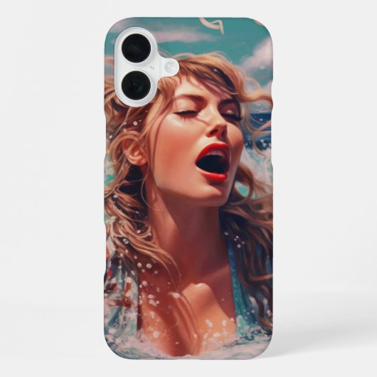 Hoofdtelefoonhoesjes met zingende dame iPhone hoesje (Achterkant)