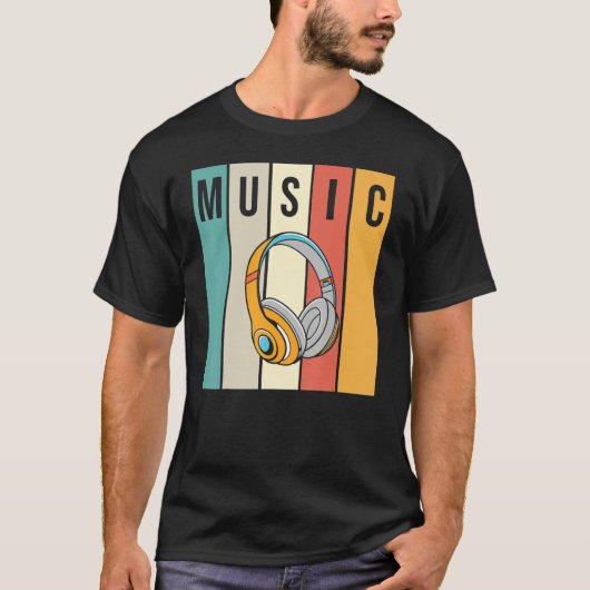 Hoofdtelefoonmuziek T-shirt (Voorkant)