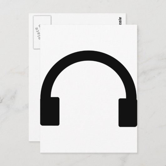 hoofdtelefoonpictogram briefkaart (Voorkant / Achterkant)