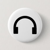 hoofdtelefoonpictogram ronde button 5,7 cm (Voorkant)