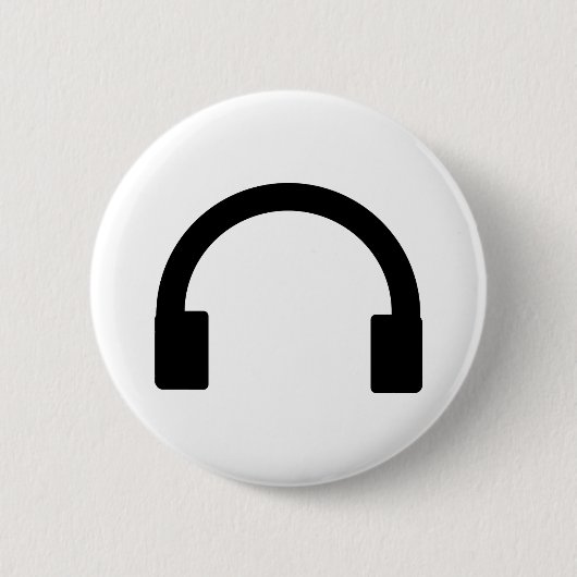 hoofdtelefoonpictogram ronde button 5,7 cm (Voorkant)