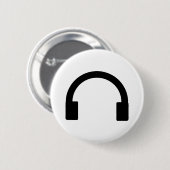 hoofdtelefoonpictogram ronde button 5,7 cm (Voorkant /achterkant)