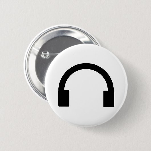 hoofdtelefoonpictogram ronde button 5,7 cm (Voorkant /achterkant)