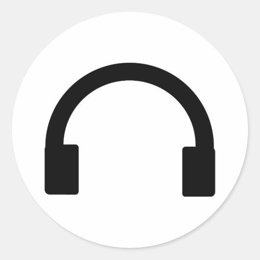 Hoofdtelefoonpictogram Ronde Sticker (Voorkant)