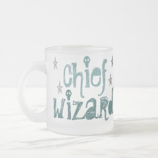 hoofdtovenaar! mok van gevorst glas (Links)