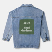 Hoofdtuinier Aangepaste Naam Kleding Tuinieren Cad Denim Jacket (Achterkant)