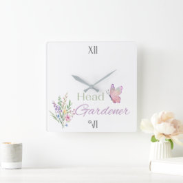 Hoofdtuinier Bloemen, Moederdag, Verjaardag Vierkante Klok
