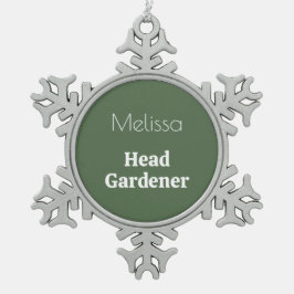 Hoofdtuinier Gepersonaliseerde Noveltie Tuin Thema Tin Sneeuwvlok Ornament