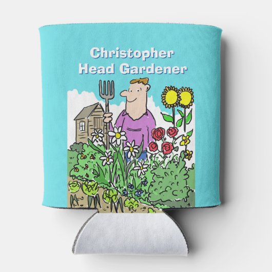 Hoofdtuinman. Voeg keuze uit jouw namen toe. Blikjeskoeler (Achterkant)