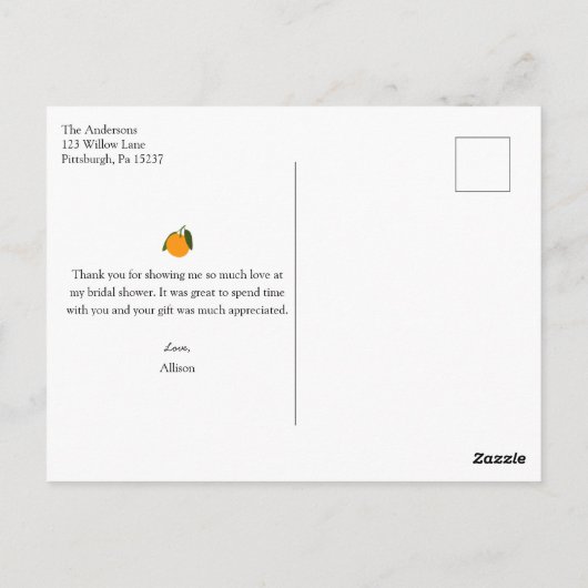 HoofdVrijgezellenfeest van de Vlek Dank u Briefkaart (Achterkant)