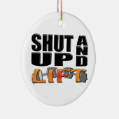 HOOG AAN EN LIFT (Bar-Bell) Keramisch Ornament (Rechts)