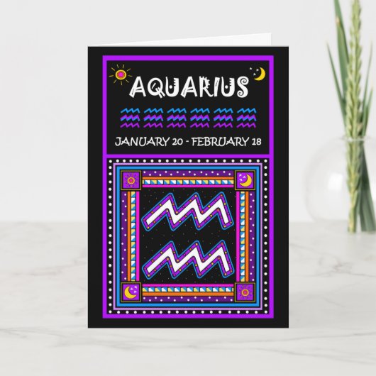 HOOG BIRTHDAY AQUARIUS! KAART (Voorkant)