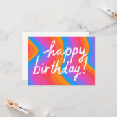 HOOG BIRTHDAY Kleurrijke kool & vun Stripes CUSTOM Kaart (Voorkant / Achterkant in situ)